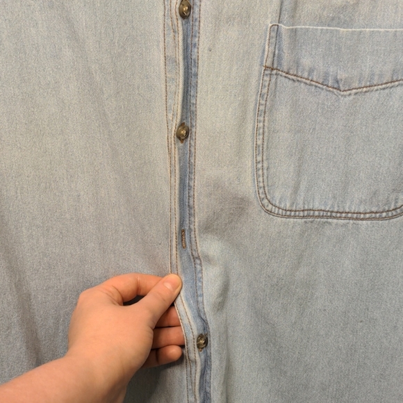 Vintage Demin Button Up Shirt Size L/XL - Picture 7 of 7